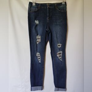 True Craft Mid Rise Skinny Ankle Jeans Size 11 Jr Color Blue Denim